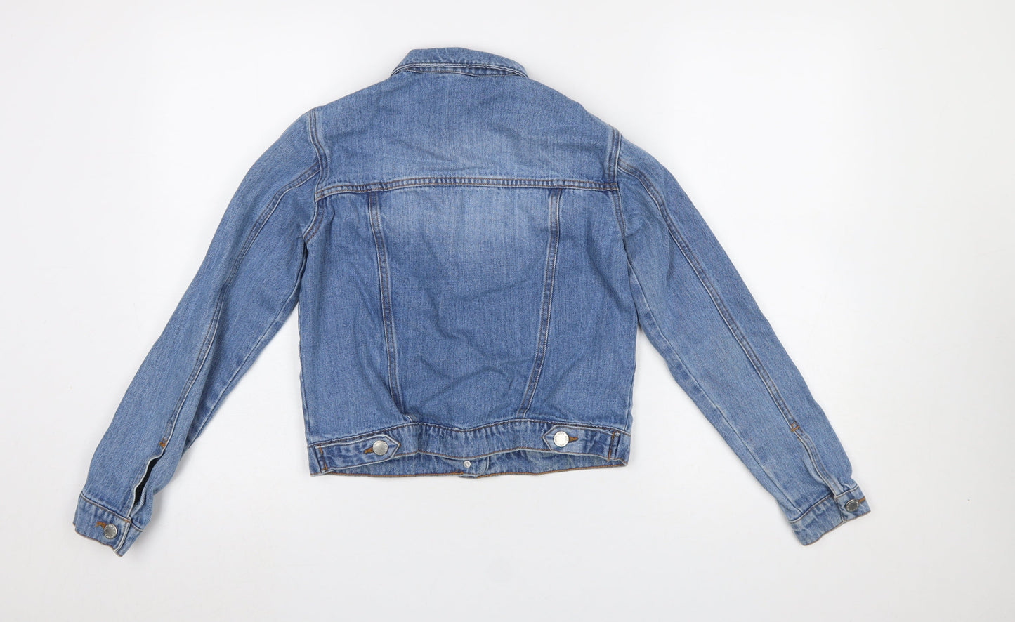 Miss Selfridge Women Blue Denim Basic Jacket UK 4 Long Sleeve Casual