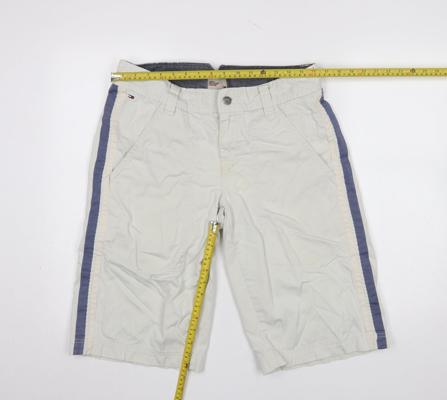 Tommy Hilfiger Men's Beige Chino Shorts Size L 34in Casual Cotton