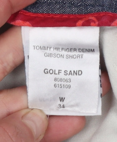 Tommy Hilfiger Men's Beige Chino Shorts Size L 34in Casual Cotton