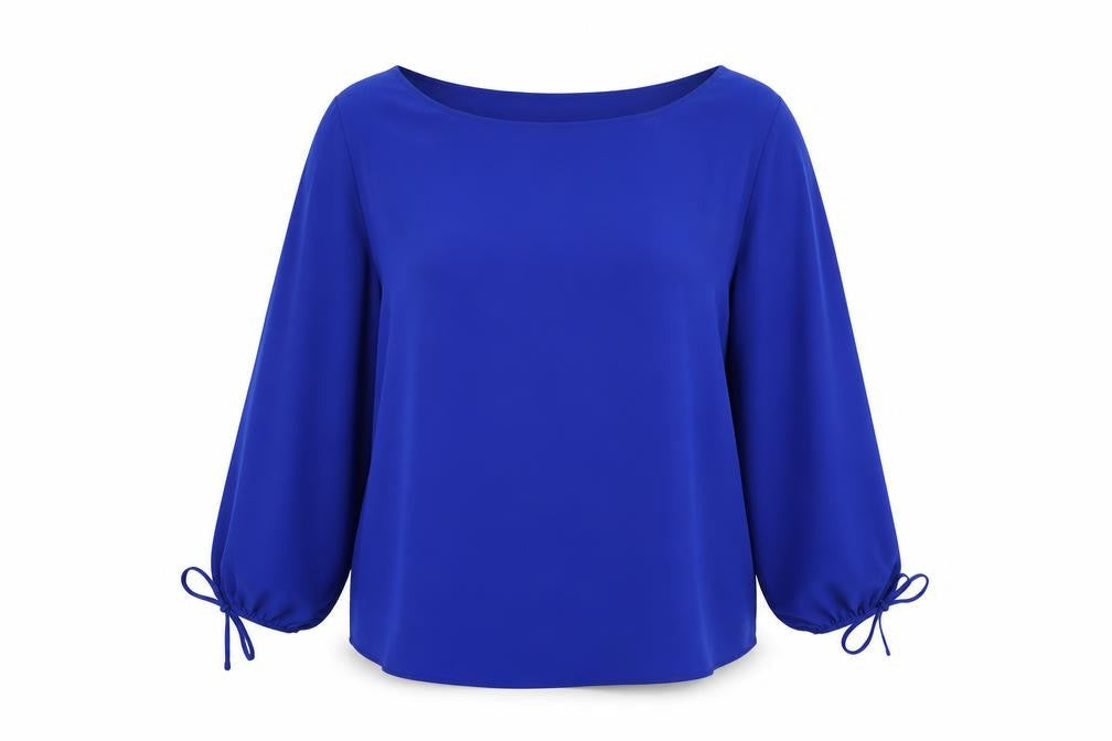 Lipsy Women Blue Tunic Blouse UK 18 Boat Neck 3/4 Sleeve