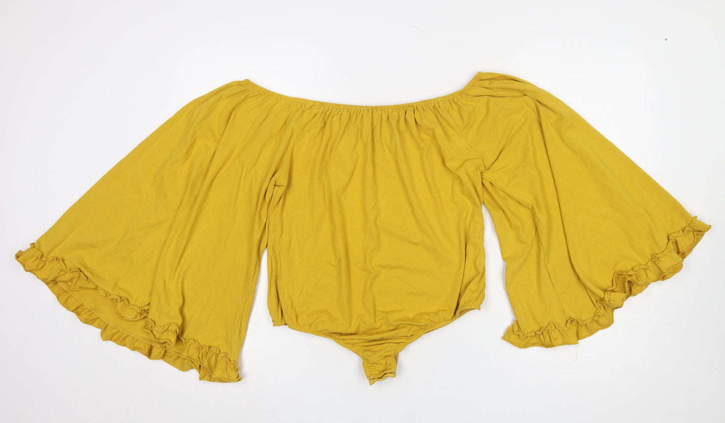 Glamorous Women’s Yellow Off Shoulder Bodysuit Size 18 Cotton Blend