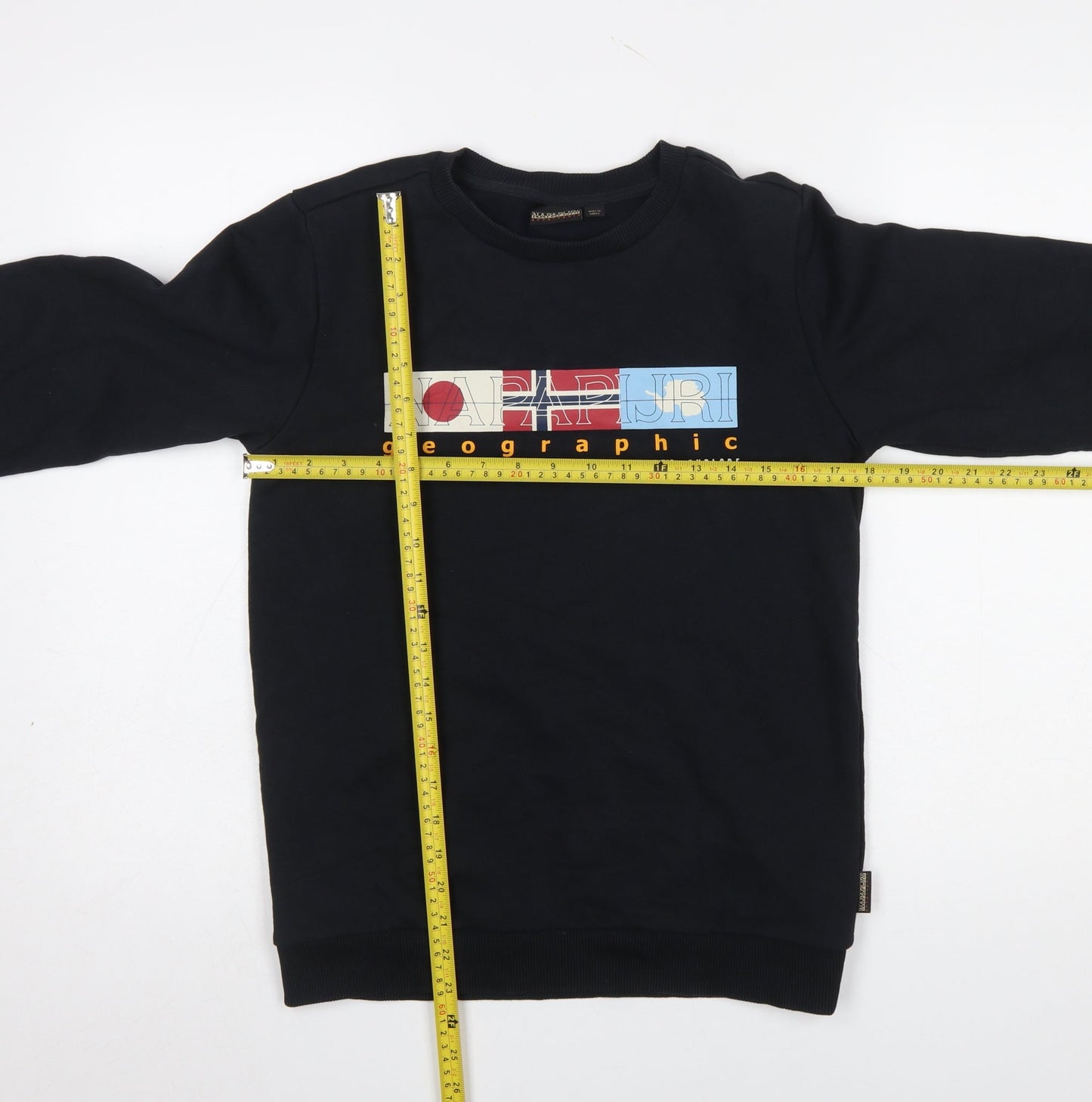 Napapijri Boys Black 14 Years Crew Neck Pullover Graphic Sweatshirt