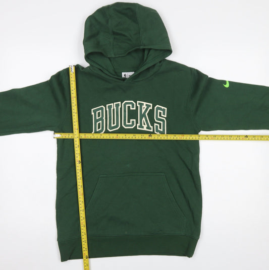 Nike Boys Green Bucks Hoodie Size 14/16 L Pullover Cotton Blend NBA Sweatshirt