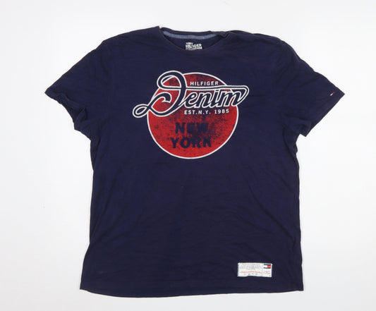 Tommy Hilfiger Denim Men's Blue Graphic T-Shirt Size M