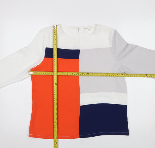 Marc Angelo Women's Multicoloured Colourblock 3/4 Sleeve Blouse Size P