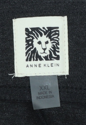 Anne Klein Women’s Black 2XL Straight Leg Stretch Dress Trousers