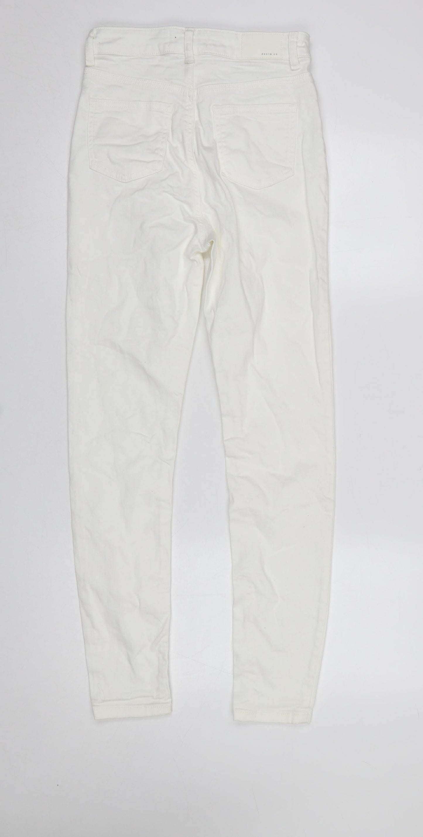 Primark Women White Skinny Jeans Size 6 High Rise Stretch Denim