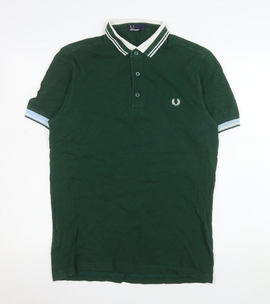 Fred Perry Men's Green Slim Fit Polo Shirt Size S Cotton