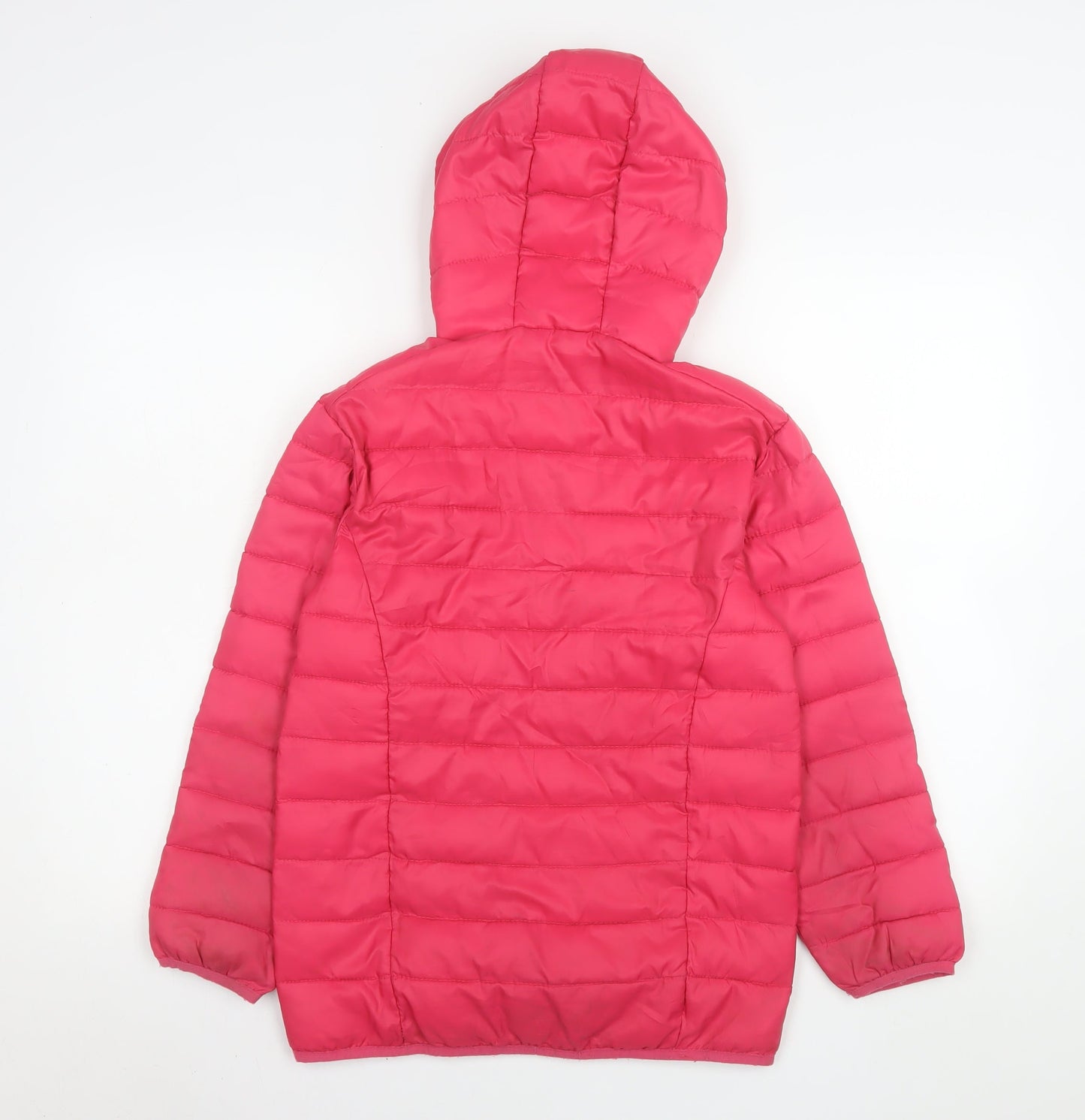Freedom Trail Girls Pink Hooded Puffer Jacket 9-10 Years Lightweight Winter Coat