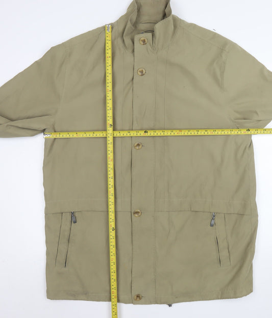 Frank Eden Men’s Beige Mid-Length Basic Jacket Size 44 Polyester
