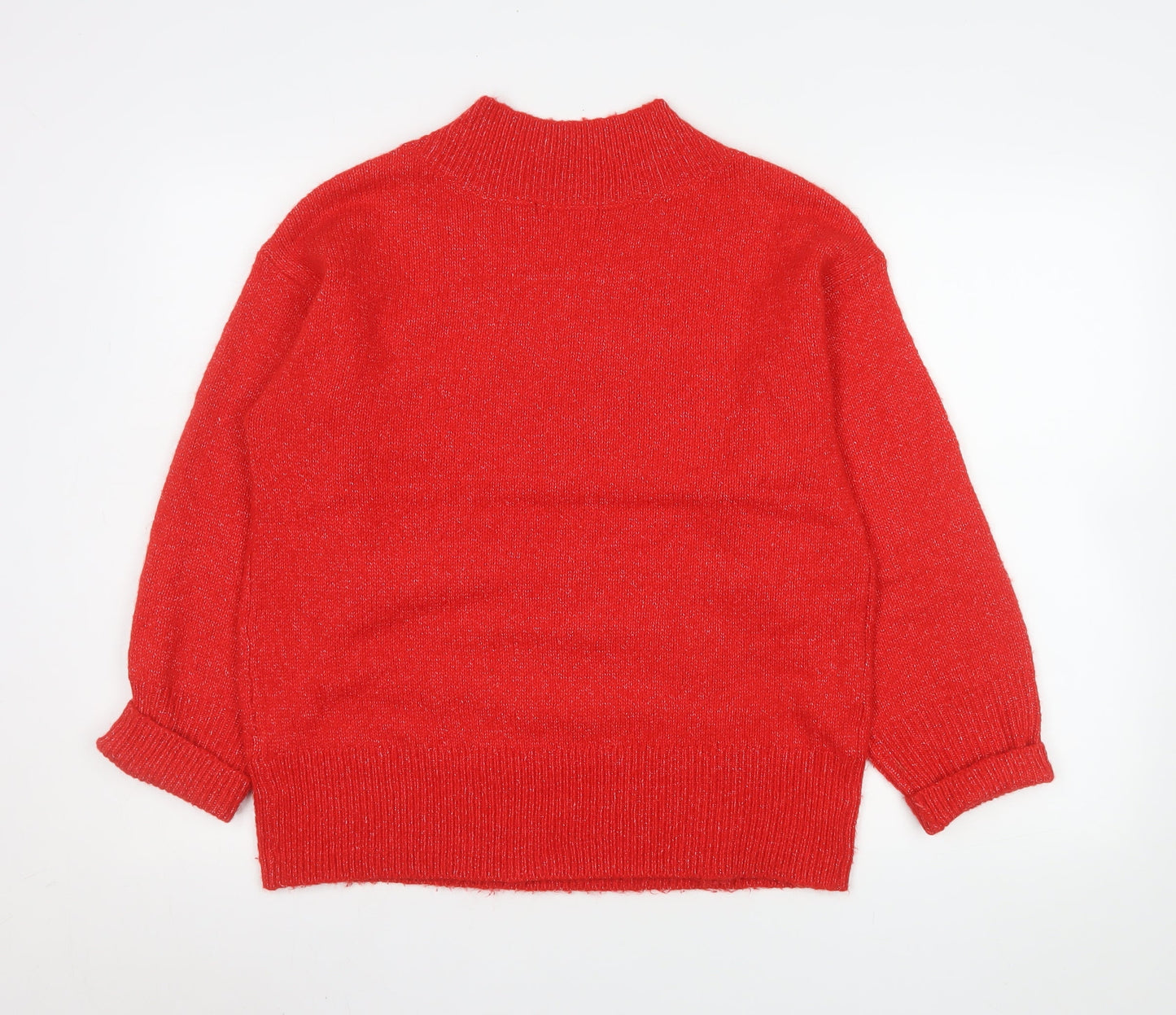 Dunnes Stores Womens Red V-Neck Pullover Knit Jumper XS