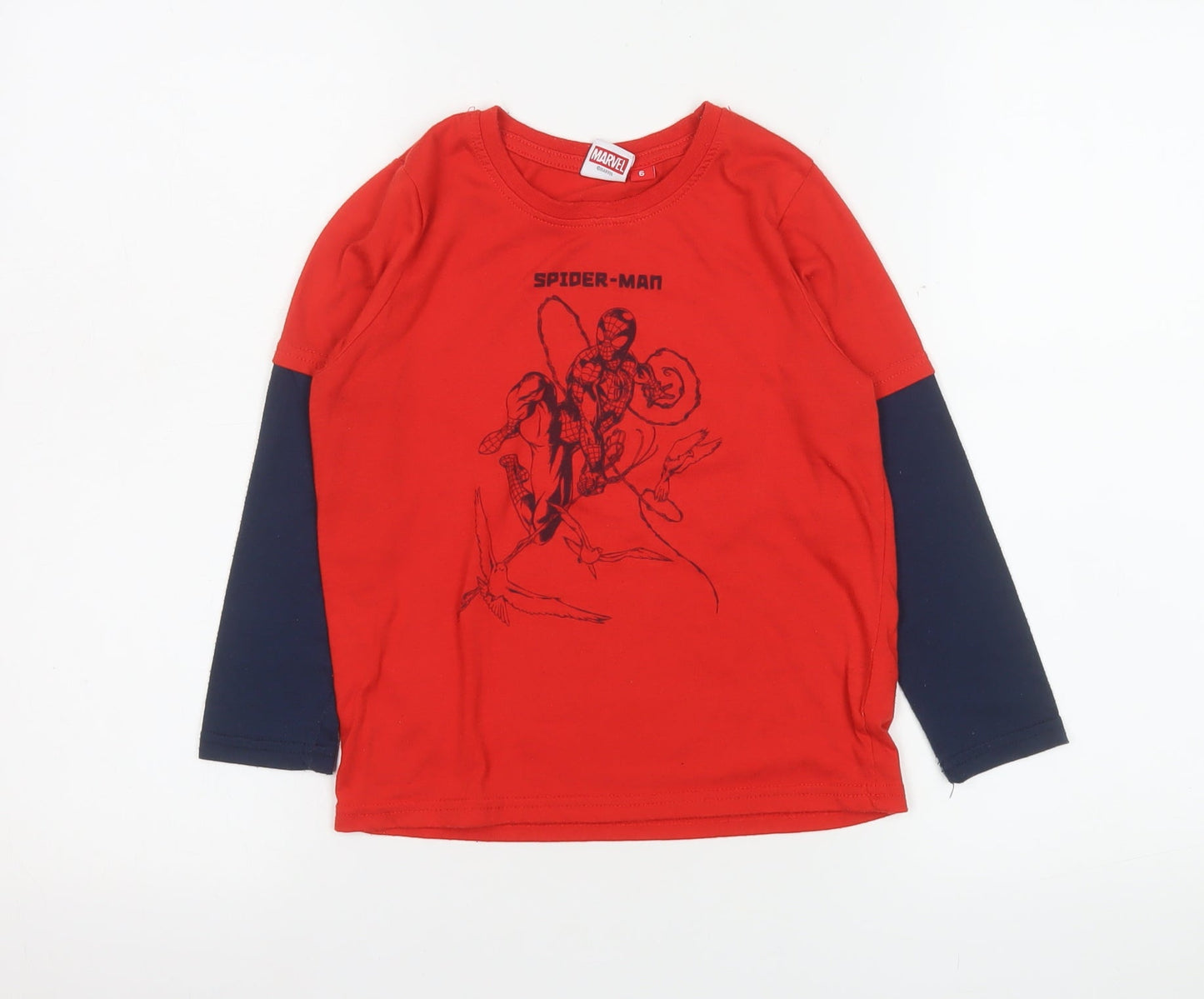 Marvel Boys Red Spider-Man Long Sleeve T-Shirt Age 6 Years