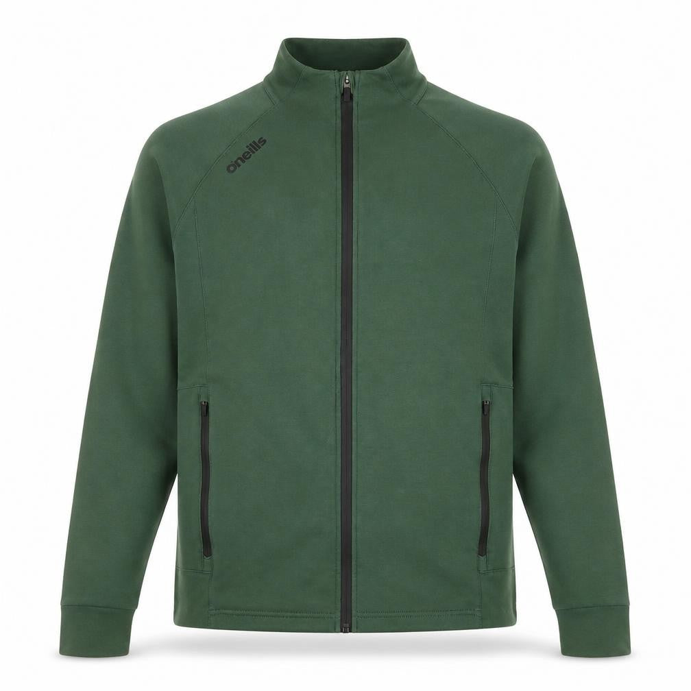 Front view of O’Neills Men Green Full Zip Sports Jacket, size L, Cotton Blend