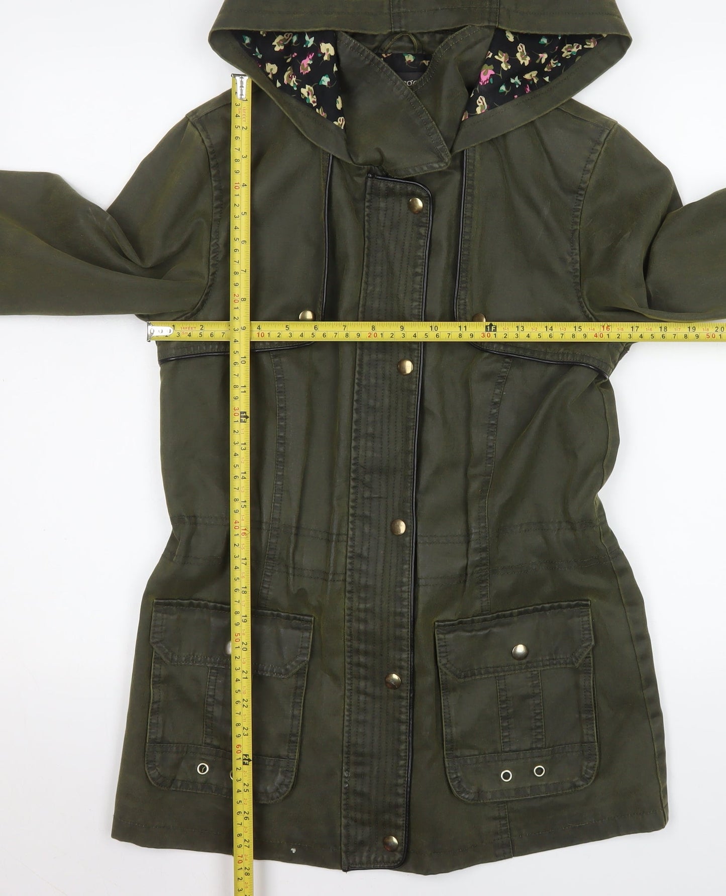 George Women’s Green Hooded Parka Jacket Size 10