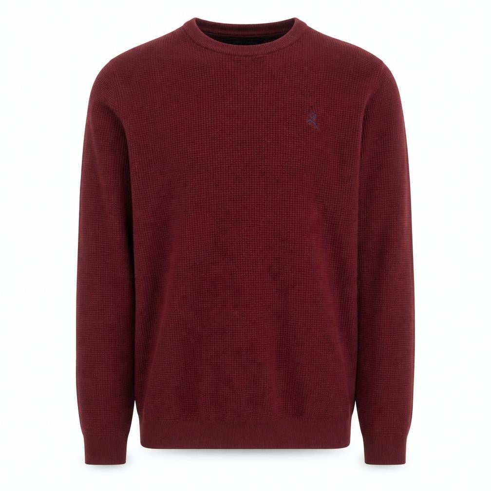 Kensington Eastside Men's Red Cotton Knit Jumper L Crew Neck Classic