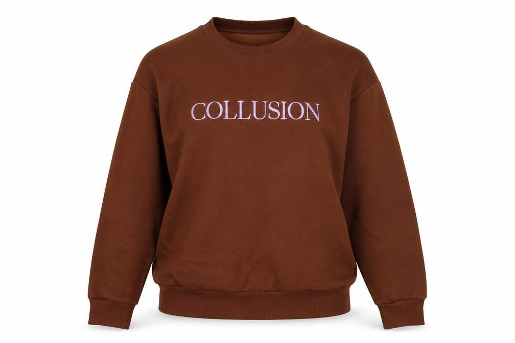 Collusion Women Brown Logo Pullover Sweatshirt UK 10