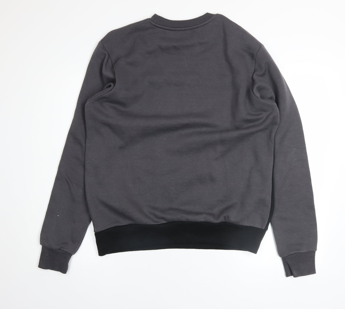 McKenzie Men's Black Grey Colour Block Sweatshirt XL Crew Neck