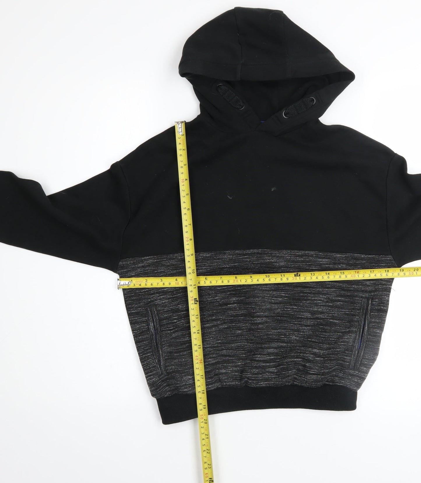 Marks and Spencer Boys Black Pullover Hoodie 9-10 Years Cotton Blend