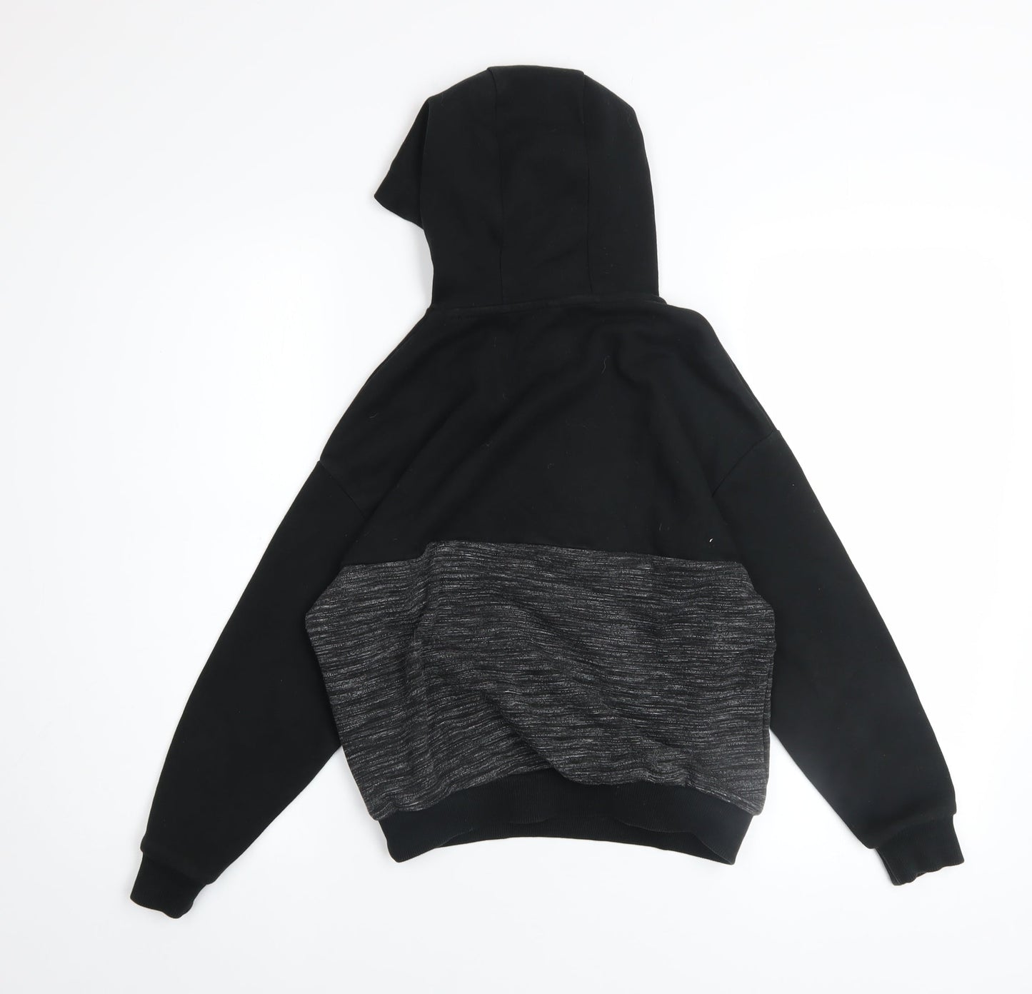 Marks and Spencer Boys Black Pullover Hoodie 9-10 Years Cotton Blend