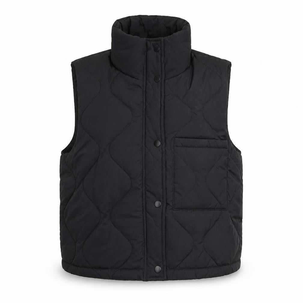 POET ROMANCE Women’s Black Quilted Padded Waistcoat Size 12
