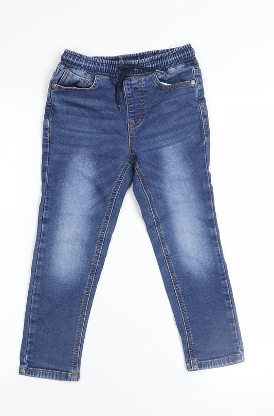 Next Girls Blue Jegging Jeans 6 Years Elastic Waist Stretch Denim