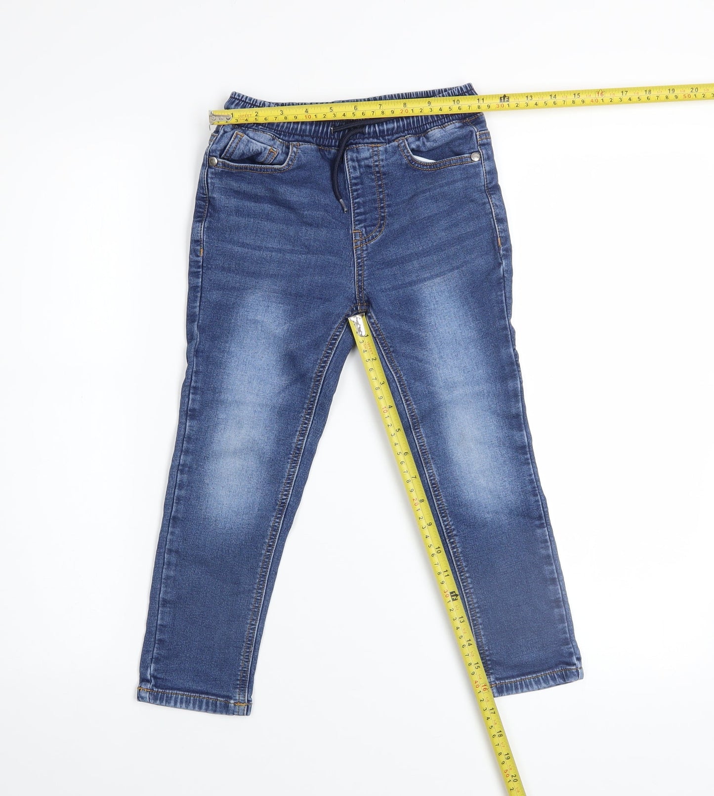 Next Girls Blue Jegging Jeans 6 Years Elastic Waist Stretch Denim