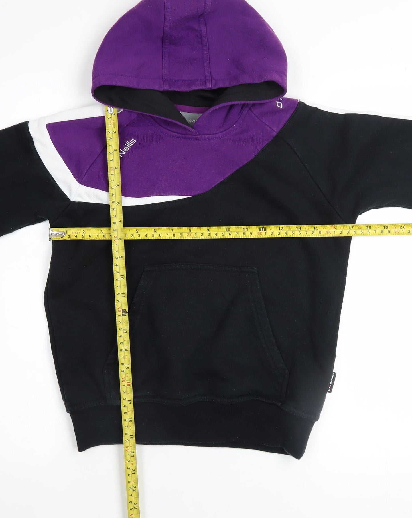 O'Neills Girls Black & Purple Colourblock Pullover Hoodie - 9-10 Years