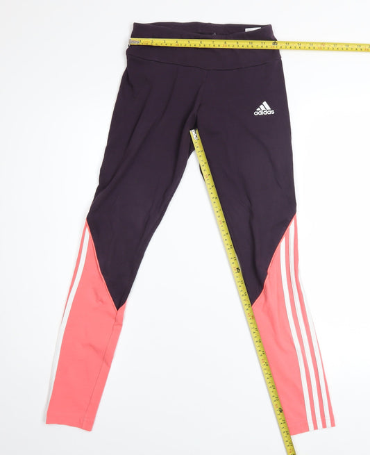 Adidas Womens XS Black Coral AEROREADY Leggings Cotton Blend