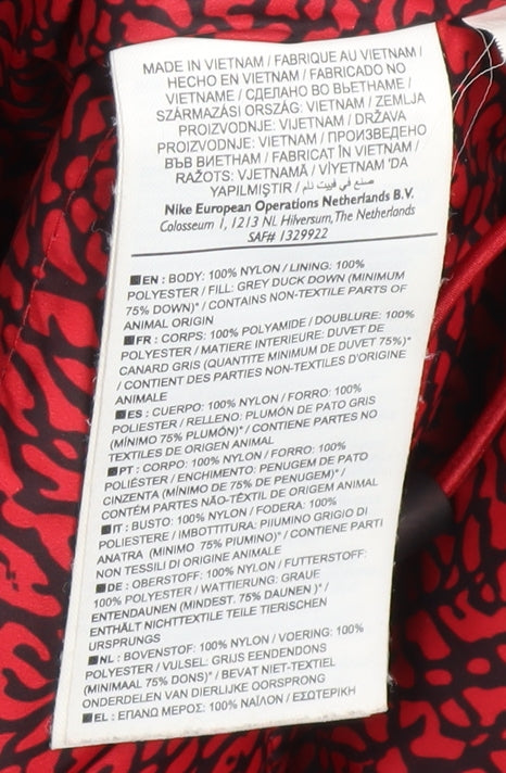 Nike Jordan Men's Red Black Puffer Down Waistcoat Vest Size S