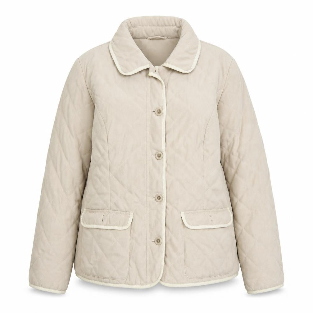 Country Casuals Women Beige Quilted Mid-Length Jacket Size 14