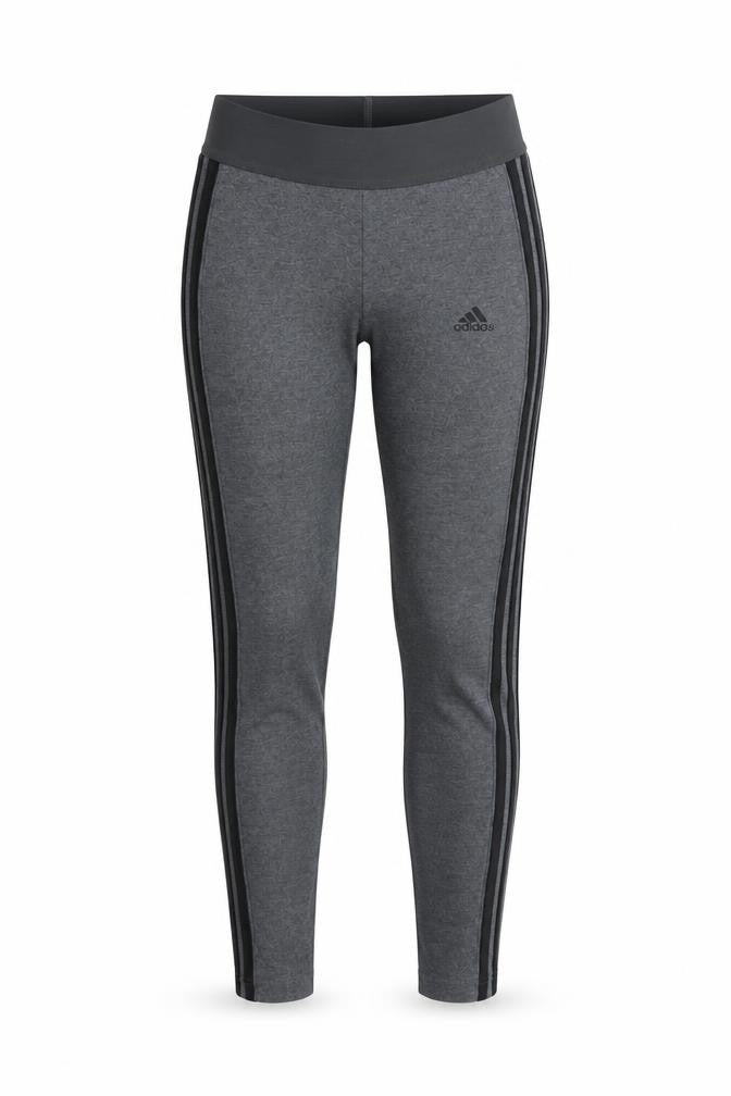 Front view of Adidas women’s grey 2xs leggings stretch cotton side stripe activewear
