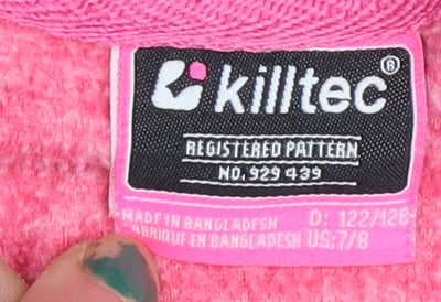 Killtec Girls Pink Full Zip Fleece Hoodie 7-8 Years