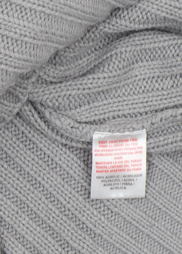 Cutting Edge Mens Grey Chunky Knit V-Neck Jumper XL