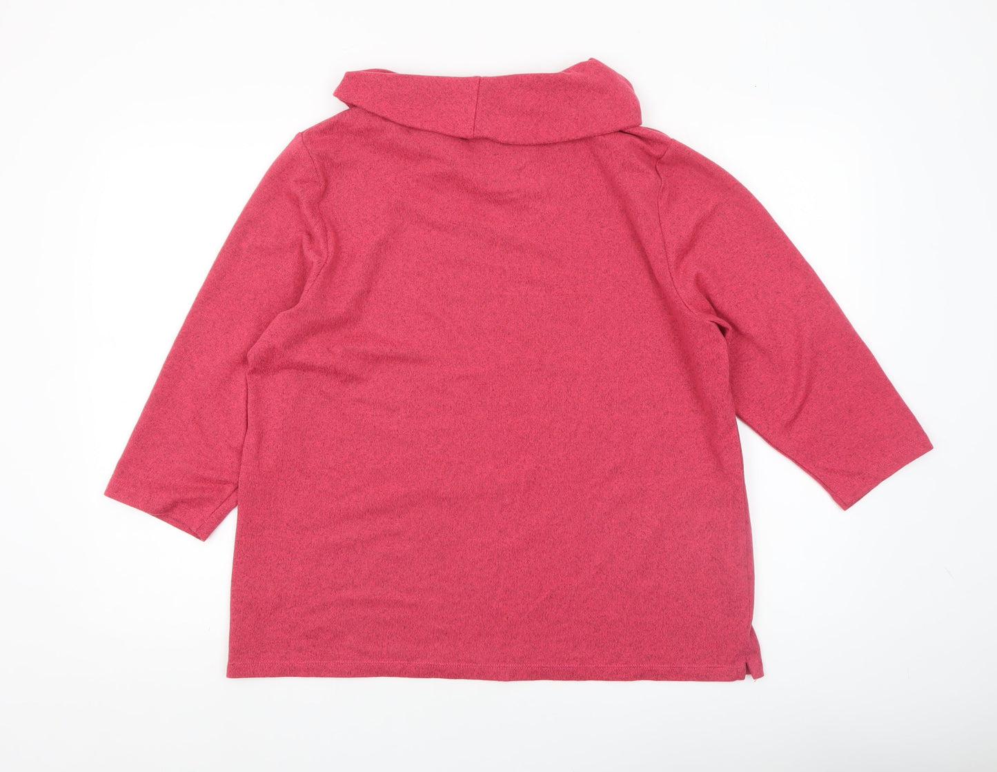 Penny Plain Women's Pink Cowl Neck 3/4 Sleeve Pullover Jumper Size 18/20