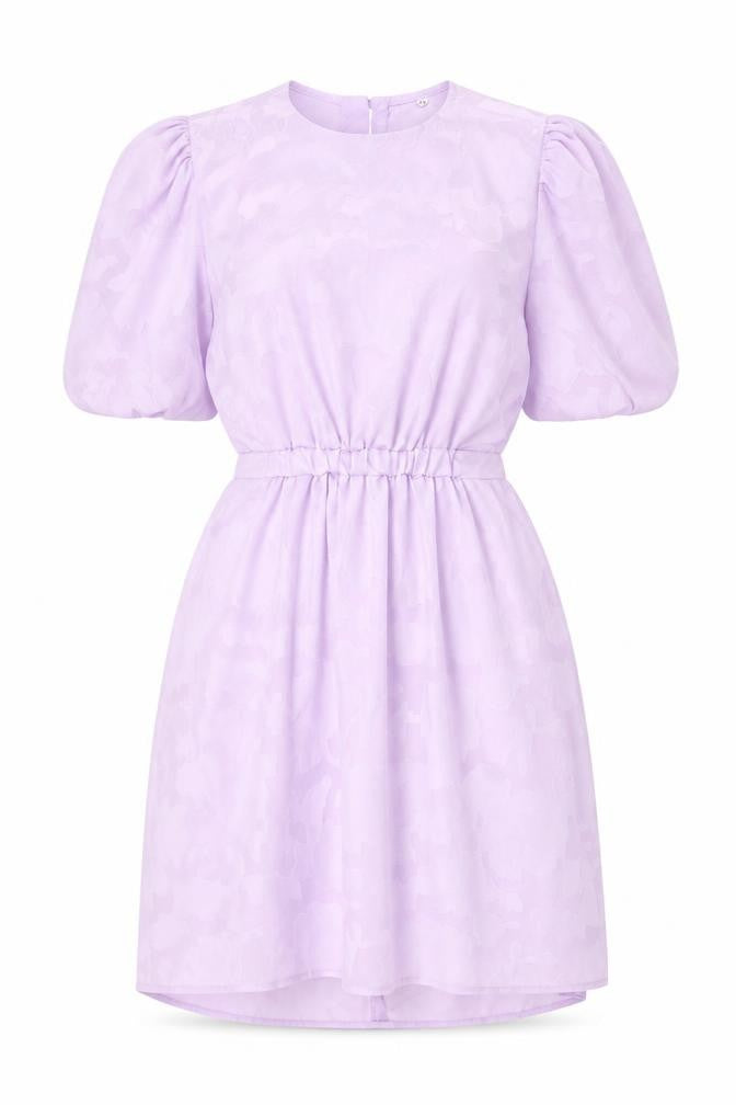 SHEIN Women Purple Short Puff Sleeve Fit & Flare Dress M