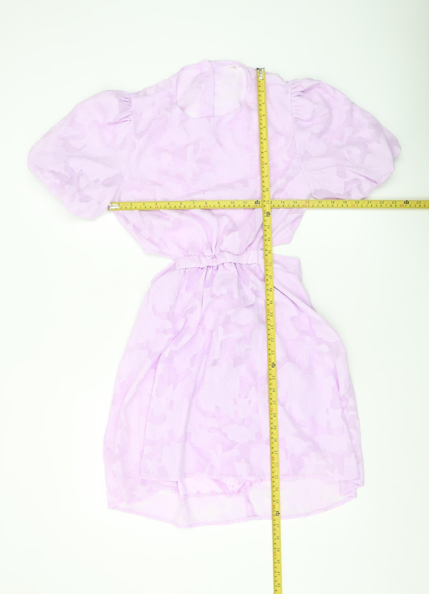 SHEIN Women Purple Short Puff Sleeve Fit & Flare Dress M