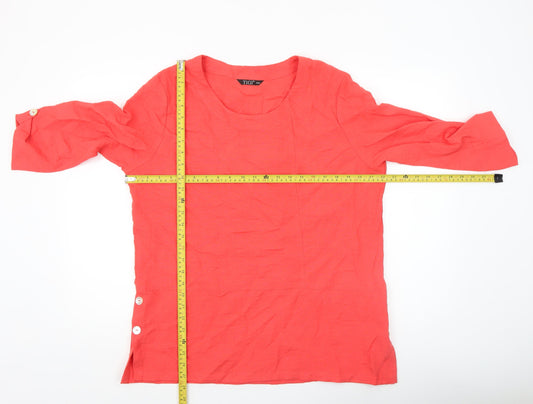 TIGI Women’s Pink 3/4 Sleeve Tunic Blouse Size 14 Rayon Blend