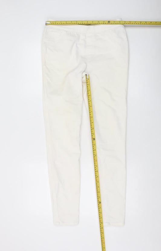 George Women’s Ivory Skinny Stretch Jeans Size 12