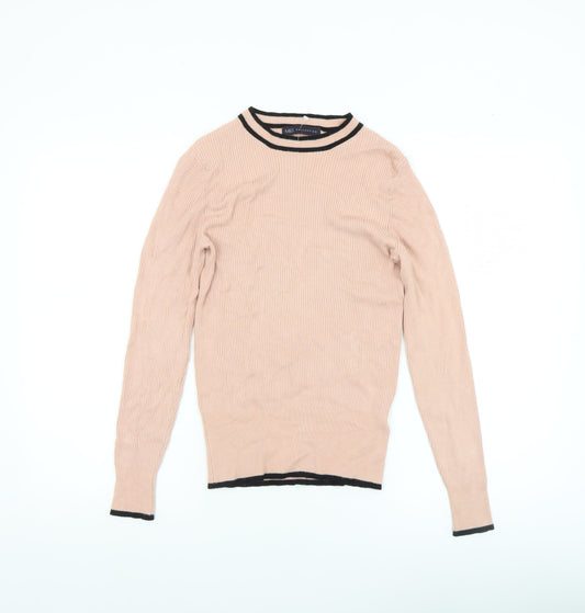 Marks and Spencer Women's Beige Crew Neck Long Sleeve Jumper Size 10