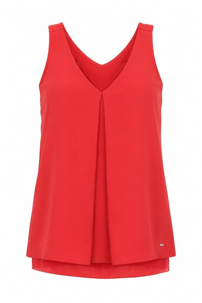 Tommy Hilfiger Women’s Red XS V-Neck Sleeveless Tank Top