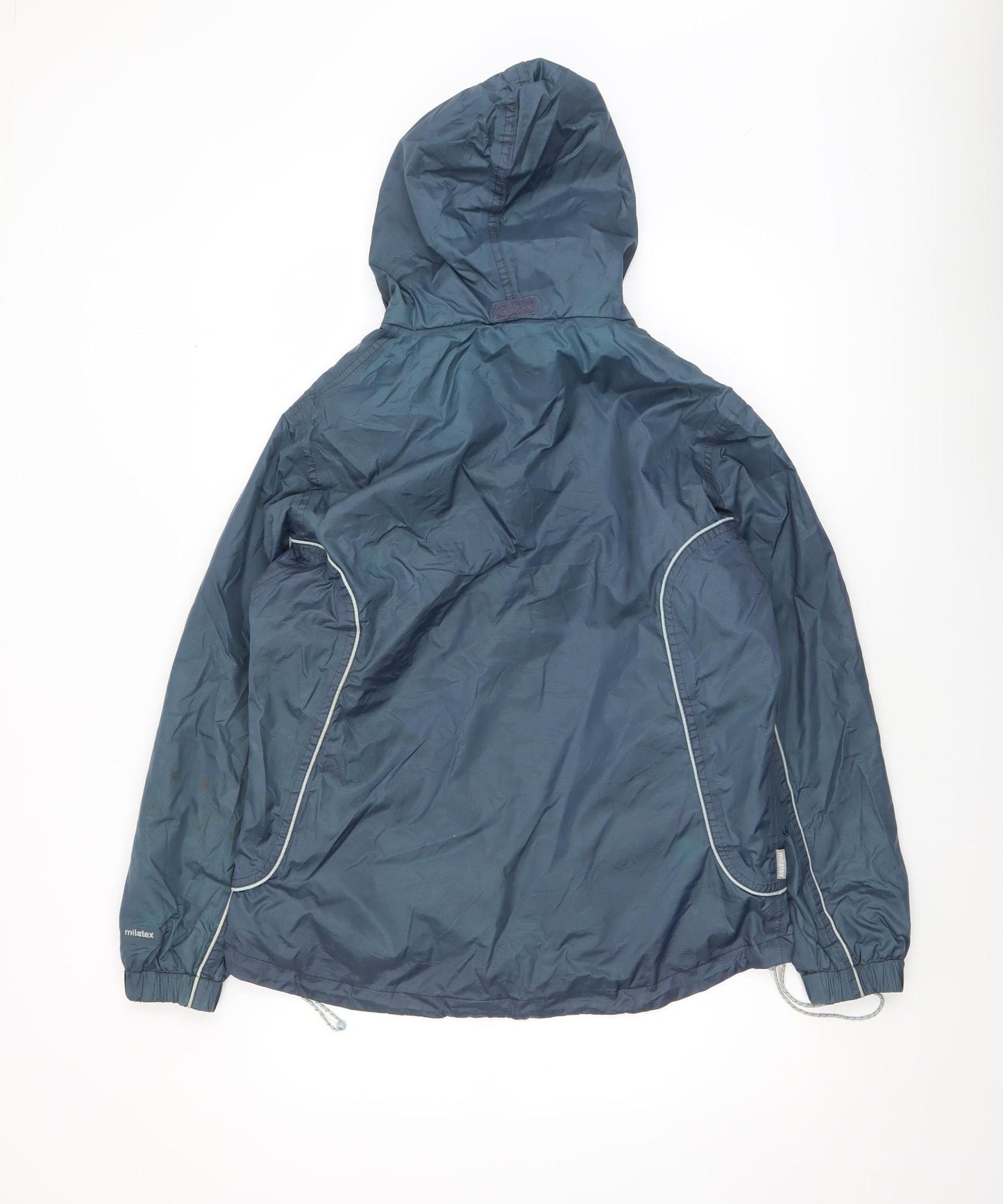 TOG 24 Women Blue Waterproof Hooded Rain Jacket Size 12