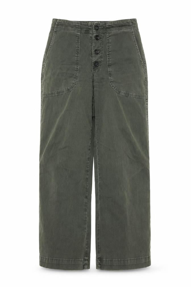 Front view of Adriano Goldschmied Women's Green Chino Trousers, size 27R