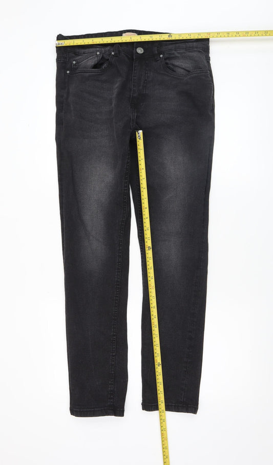 Heritage Outfitters Men's Black Slim Fit Denim Jeans 34R