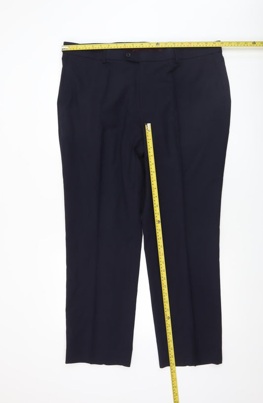 Next Men's Navy Blue Classic Dress Trousers 40W 29L Polyester Blend