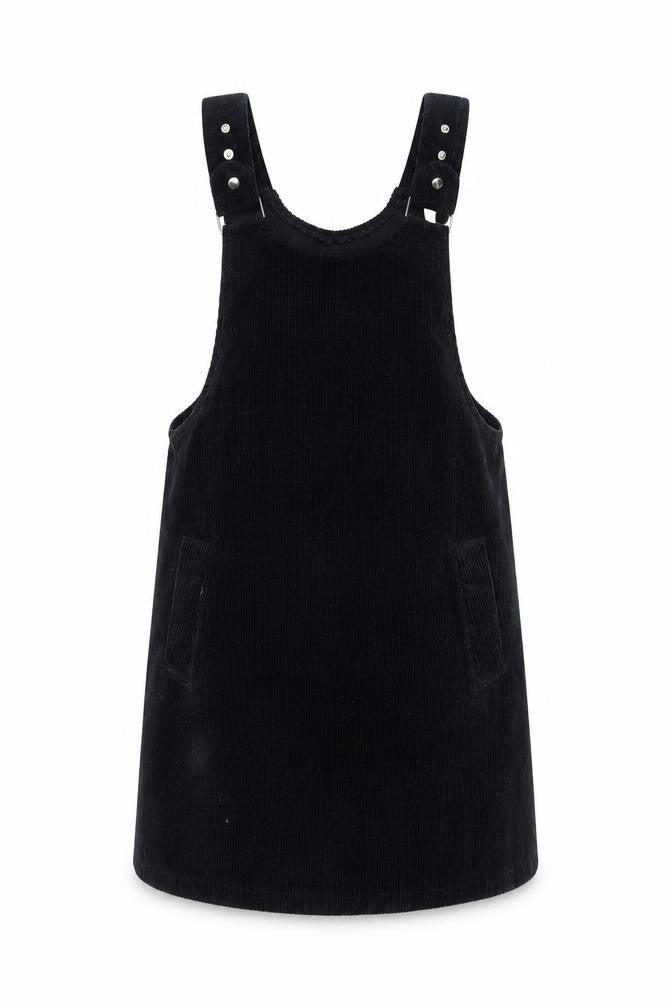 New Look Women’s Black Corduroy Pinafore Dress Size 6