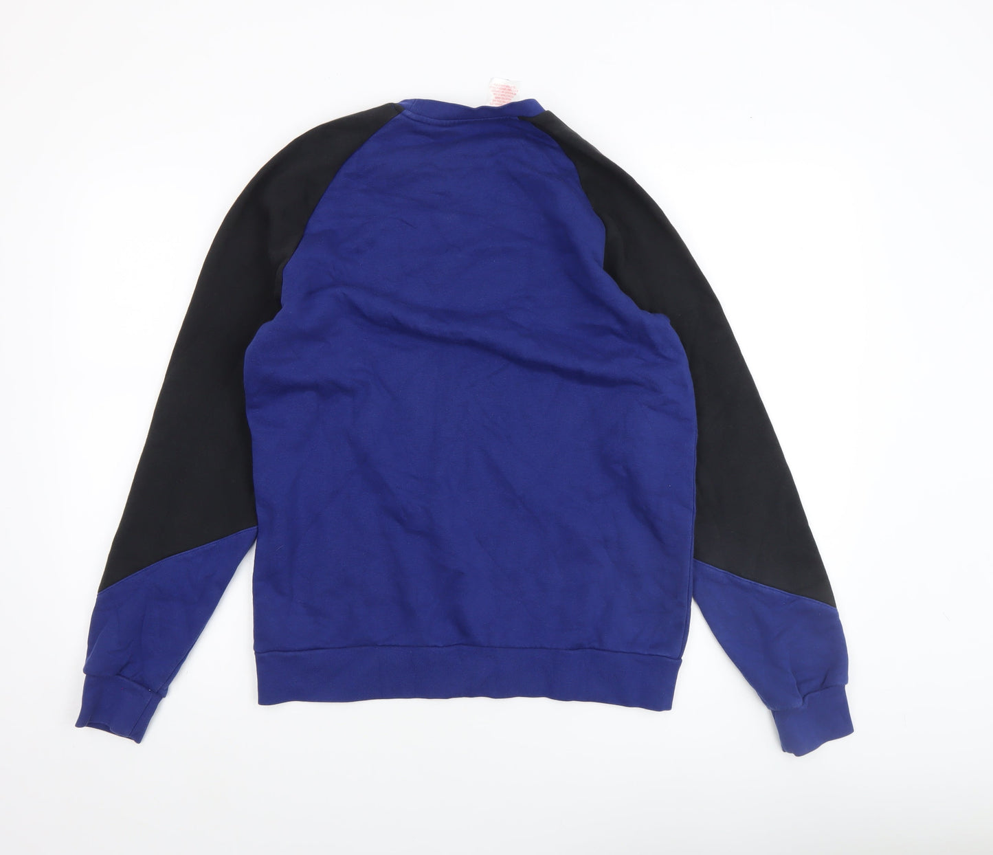 Adidas Boys Blue Black Crew Neck Pullover Sweatshirt XL 15-16Y