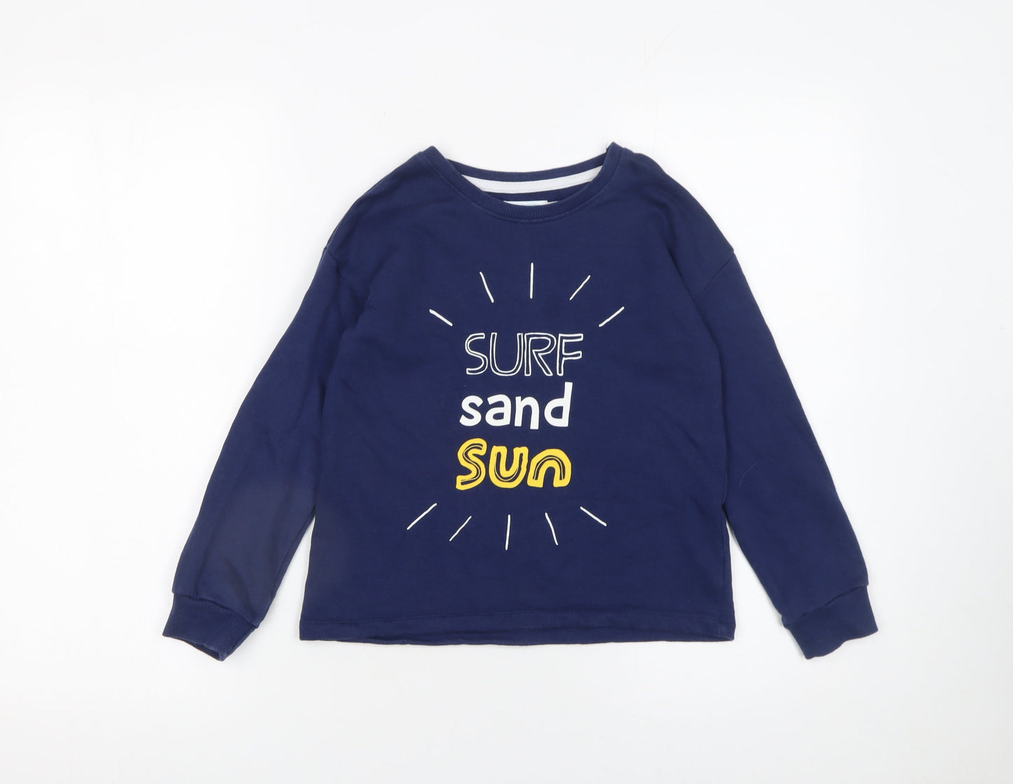 Leigh Tucker Willow Girls Blue 6-7 Years Pullover Sweatshirt Surf Design