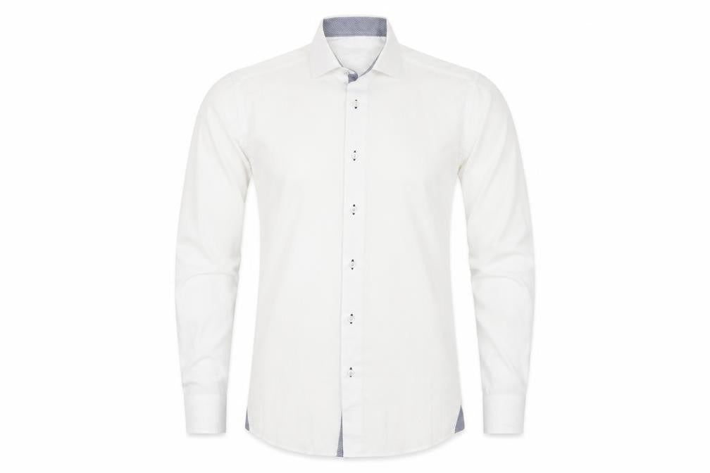 White Label Men's White Tapered Dress Shirt 15.5/39 Long Sleeve