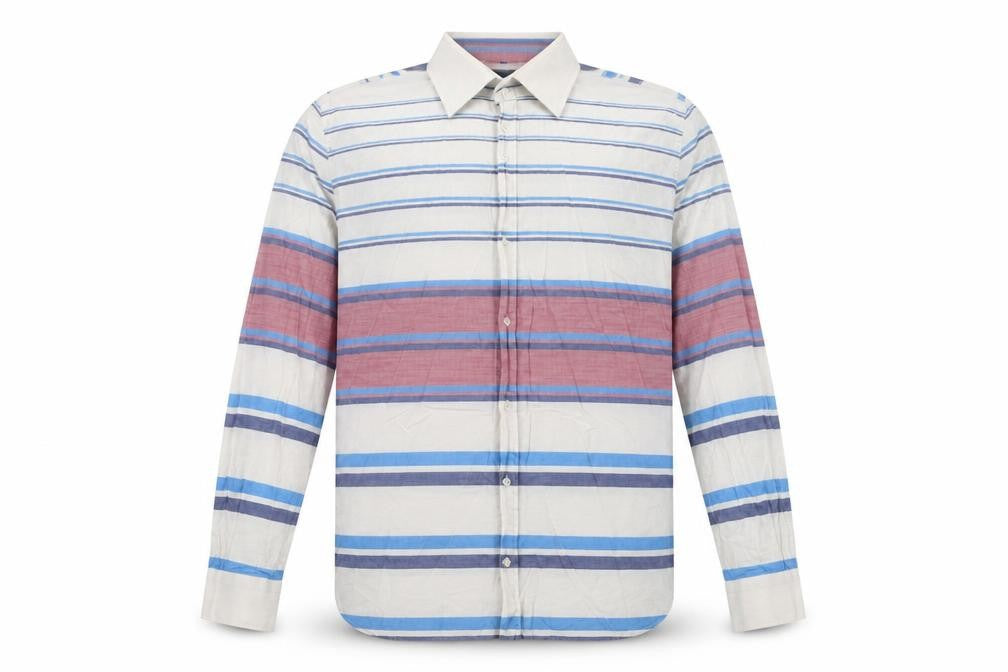 Signature Segrato Men's Multicoloured Slim Fit Striped Cotton Shirt L