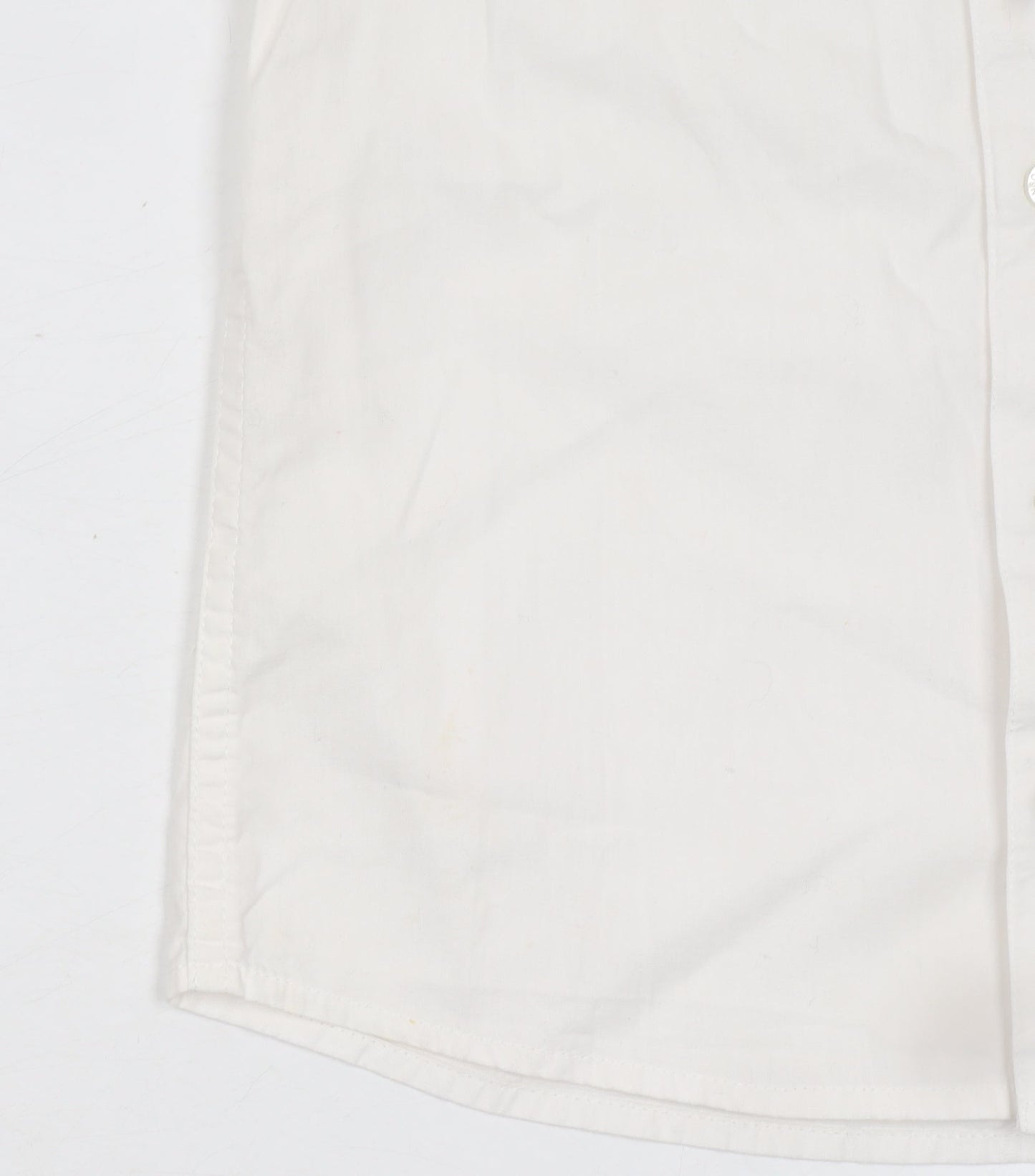 Monsoon Girls Ivory Short Sleeve Button-Up Cotton Shirt 8 Years
